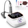 UIHOL Fresa per Unghie Professionale, 45,000RPM Lima Elettrica per Pedicure | Nail Drill Touchscreen, con Punta in Ceramica Kit Unghie, Salone Manicure Set e Pedicure Elettrico per Semipermanente Gel