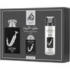 Lattafa Pride Ishq Al Shuyukh Silver - Set di 3 pezzi (Eau de parfum da 100 ml, mini 20 ml, spray per il corpo da 20 ml)