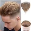 Lordhair Parrucca Uomo PU Frontale,100% Remy Human Hair per Protesi Capelli da Uomo,Toupee European Human Hair Pieces For Men