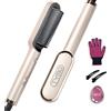 TYMO Ring Spazzola per Lisciare, Piastra per Capelli Professionale, Riscaldamento Rapido, 5 Temperature, Spegnimento Automatico, Antiscottatura, Oro