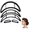 HABVPU Set di Inserti per Volume Capelli Nero (4 Pezzi) - Base Volumizzante Invisibile per Acconciature, Fermagli per Capelli Fluffy, Strumenti di Styling per Donne e Ragazze