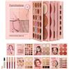 Generico Libro Dei Trucchi - Palette Di Ombretti In Stile Libro Da 6 Pagine Con 60 T | Combinazione di evidenziatori contour blush per donne e ragazze che viaggiano nella vita quotidiana di appuntamenti, matrimon