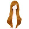 MapofBeauty 28 Pollic Da Donna Capelli Ricci Moda Parrucca,Dorato Arancione | 70 cm,Uso Quotidiano