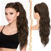 BARSDAR 63cm Sintetici Dual Medio Marrone Ondulati Coda Capelli Extensions | Artiglio Clip & Coulisse Dual Use, Morbidi Ondulati, Aspetto Realistico, Silky Leggeri Voluminosi, Easy Wear,Tangle-Resistant