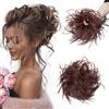 TESS Chignon Capelli Veri Elastico Capelli Finti Chignon Extension Facile Per Capelli Veri Ricci Posticci Per Capelli Mossi Scrunchie Parrucchino Donna Elastico Finti, Ramato scuro