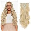 BKEPDY Extension Capelli a Clip Sintetiche Posticci Lunga Ondulati Ricci e Voluminosi Invisibile Naturali Extension Clip Posticci Capelli per Donna 50 cm (16H613)
