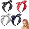 OZNXWRYY Fascia per capelli vintage da donna, 4 pezzi (nero, bianco, rosso, blu navy), larghezza 5,5 cm, morbida ed elastica, perfetta per feste, lavoro, scuola e vita quotidiana.