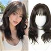 Esmee Parrucca Lunga Ondulata Medusa a Strati Marrone Scuro Frangia-18IN