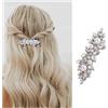 Inateannal Fermaglio per capelli con perle argentate, strass scintillanti e zirconia cubica Accessorio da sposa per donne e ragazze (1 pezzo, confezione da 1)