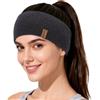 ACUSHLA Bandeau in lana merino al 100%, cappuccino termico per le orecchie, Marrone scuro