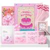 BeauBase Sakura Cofanetto Regalo Benessere SPA 10 pezzi Set Regalo Compleanno Donna | con Scatola Riutilizzabile Portafoto, Calzini, Maschere Viso, Occhi e Labbra, per Mamma, Sorella, Migliore Amica Colleg