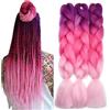 TESS 60 cm Extension per Treccine Africane Purple/Rosa, Extension Capelli Treccine 1 Pezzi Jumbo Treccia (100g/Pezzi) Capelli Finti per Treccine