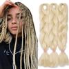TESS 60 cm Extension per Treccine Africane #613 Bleach Blonde, Extension Capelli Treccine 1 Pezzi Jumbo Treccia (100g/Pezzi) Capelli Finti per Treccine