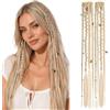 TESS Dreadlock Extension Capelli Clip in Boho 2 Pezzi Trecce Posticci Treccine Dreads Braids Donna 50cm 50g H613# Biondo Chiaro