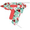 Westcott E-17201 00 - Mini pistola incollatrice con motivo floreale, con 2 stick di colla, colore: Turchese/Rosso