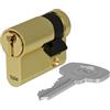 Yale Security 10-0551-0030-00-0211 Yale 500 Plus Serie Euro-Profilz - Hälfte - 30 - Cilindro Profilato Poliert Messing, nichel satinato