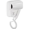 TEK ONE Tecnologia Asciugacapelli da Parete 1200W con Supporto a Muro - Aria Calda e Fredda, Spegnimento Automatico, Cavo Spiralato, Design Compatto in ABS, Ideale per Hotel, B&B e Bagno di Casa