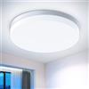 Kuwork Plafoniera LED Soffitto 48W, 6500K Luce Fredda, IP44 Impermeabile, Lampada da Soffitto Rotonda per Bagno, Cucina, Camera, Balcone, 4800LM, Ø30cm