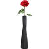 Zimoer Vasi Eleganti in Ceramica per Interni - Vasi Decorativi Moderni Fatti a Mano con Design Geometrico - Vaso Alto Ideali per Soggiorno, Ufficio, Tavolo Casa e Cucina- Nero(24cm)