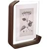 Jilskl Cornice Doppia, Cornice Rustica a Doppio Vetro, 14 x 21 cm, Marrone | Cornice Foto a Doppia Faccia, Base Unica a Forma Di L con Foglio Permeabile Aggreko (Orizzontale + Verticale)