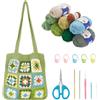 ORIGACH Kit tote bag all'uncinetto per adulti | set di cinghie quadrate verdi per principianti, accessori completi con istruzioni e video (Italiano)