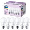 Philips LED Lampadina E27 smerigliata, Confezione da 6 | Luce bianca calda, 60 W, 2700 K, Risparmio energetico, Lunga durata 15000 ore