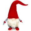 com-four® Gnomo natalizio Premium in XXL, Decorazione natalizia fatta a | Figura invernale come supporto decorativo - Simpatico folletto come decorazione della stanza - Nano con cappello a punta