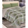 Pierre Tappeti Trapunta invernale Diadema #10 letto singolo 1 piazza a quadri scozzese plaid verde grigio beige in microfibra poliestere 100% Made in Italy