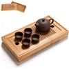 Candeon Gongfu Vassoio Da Tè in Bambù, Tavolo Da TèDi Kungfu Di Bambù, Tabella DiTè DiBambù Vassoio Da Portata DaTè Tavolo Di Servizio Cinese/Giapponese Del Tè Di Gongfu per La Casa Da Home Office