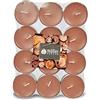 seit 1744 müller KERZEN Müller Tealights Candele Profumate - Fragranza Sandalwood - 39 × 15 mm - Durata 4 Ore - Lumini di Cera Colore Marrone - Set di 24 Candeline