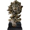 Yuaaoh Statua Testa Leone Statua Leone in Resina Scultura Testa di Leone Feng Shui Scrivania Ornamento, Statua Leone da Interno Decorazioni per la Casa, Soggiorno, Armadietto del Vino (Colore: Rame)