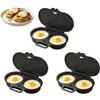 Generico 3Pcs Microwave Egg Poacher 2 Cup With Lid & Handle, Oil-Free Cooker | Dual Cavity Breakfast Steamer for 2 Eggs, Food-Grade PP, Quick Heating, Easy Everyday Meal Prep