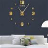 Coraltree Orologio da Parete Silenzioso Preciso Fai da Te, Orologio Parete Moderno Decorazione, Grande Orologio da Parete 3D Adesivo Home Office Decor Regalo (Dimensioni 90 cm - 120 cm autoadattamento)Gold