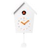 Cuco Clock Orologio a cucù moderno 28,3 x 22,8 x 10,4cm Bianco/arancione