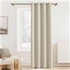 PONY DANCE Tenda Oscurante Termica da Interno per Camera da Letto | per Soggiorno, con Anelli, Porta, Antifreddo, Privacy, Blackout, per Finestre, 1 Pezzo L 140 x A 240 CM, Beige Chiaro
