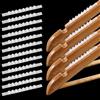 Vin Beauty 100 strisce adesive antiscivolo per grucce in legno, in gomma trasparente, per grucce in legno, con alette (7,1 x 0,6 cm)