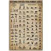 GOUWEI Poster Retrò WJF Ashtanga Vinyasa Yoga Primary Series - Canvas Art e Wall Art Print per Camera da Letto Moderna - 60 x 90 cm, Senza Cornice
