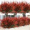 ASTNIC 8 pezzi Piante di Erba Artificiale da Esterno Steli di Erba Finta Verde Resistenti ai Raggi UV Piante Finte in Plastica Arbusti per Primavera Estate Casa Finestra Giardino Patio Box Vialetto