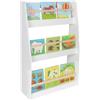 Relaxdays Libreria, 3 ripiani aperti, libreria per bambini, HxLxP: 90 x 60 x 20 cm, scaffale giocattoli, bianco/naturale
