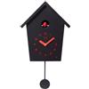 Cuco Clock Orologio a cucù moderno 28,3 x 22,8 x 10,4cm Nero/rosso