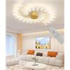 JINGKER Plafoniera a LED Plafoniera moderna Plafoniera moderna in stile semplice Plafoniera a fuochi d'artificio Plafoniera dimmerabile con telecomando Plafoniera a 42 teste Oro nero (Oro, 28 Teste)
