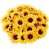 BDHYYM 40 Pezzi Girasoli Finti per Decorazioni,Girasoli Artificiali da 9,5 cm, Grandi Fiori di Girasole in Seta,Fiori Artificiali,Fiori Finti per Decorazioni per Tavolo,Matrimonio,Festa,Soggiorno