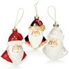 COM-FOUR® 3x Decorazioni per Albero di Natale Premium, Babbo Natale | Palle per Albero come Decorazioni Natalizia - Ciondolo per Albero di Natale Babbo Natale