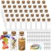 Luziyun 48 Pezzi Vasetti Vetro Piccoli, con Nastro Decorativo, 10ml | Mini Bottiglie Vetro con Tappi di Sughero, Set di Provette, per Feste Decorazione Matrimoni