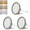 KYOTECH LED Faretti da Incasso per Mobili 230V 3CCT IP44 3.5W 300LM 3PCS Nichel | KYOTECH G4 LED Fari Incassati 55-58mm Ultra Piatto 20mm 3000K 4000K 6000K per Bagno