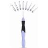 Bewinner 9 in 1 Ferri da Uncinetto a LED, Ricaricabile USB Uncinetti di Mordente Manico in Crochet, 9 Testine Intercambiabili Light Up Knitting Needles 2,5mm-6,5mm, Kit Ferri Per Maglieria