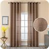 GIRASOLE HOME® Coppia Tende Semi Coprenti Motivo a Righe Tenda per Interni 2 Pannelli con Occhielli (Marrone, 140x285cm)