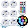 ALED LIGHT 6 Pezzi Mini RGB Sommergibile Luce LED, IP68 Impermeabile LED Lampadine, Immersione Subacquea Candele Subacquea Light con Telecomando per Stagno, Vaso, Vasca da Bagno, Acquario, Decorazione