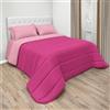 NARCISO Piumone Una Piazza e Mezza Invernale Design Double Face, Trapunta Invernale Una Piazza e Mezza Copriletto Caldo da 380gr/m² Made in Italy in Microfibra (Fuxia/Rosa)