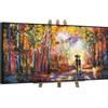 YS-Art Quadro Paesaggio Multicolore con Coppia sotto Ombrello Dipinto